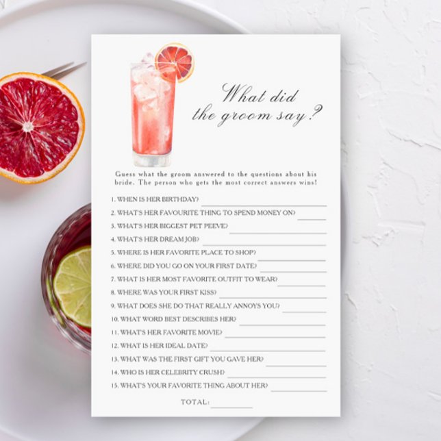 Cocktail - Wat zei de bruidegom bruidsspel (Creator heeft geüpload)