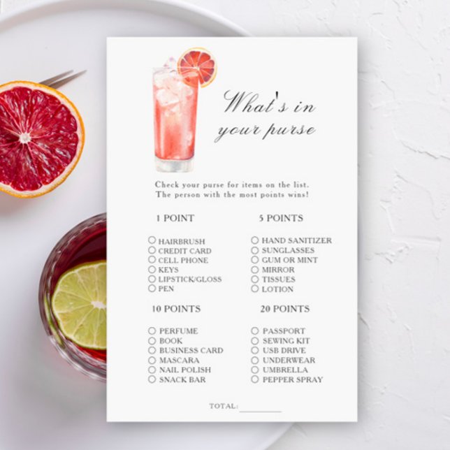 Cocktail - Wat zit er in je tas spel (Creator heeft geüpload)