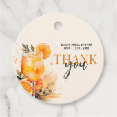 Cocktail Watercolor Bruiloftsborrel Bedankjes Labels (Voorkant)