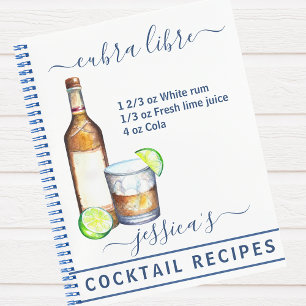 Cocktail Watercolor Recept Mixdranken Rum Notitieboek