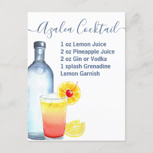 Cocktail Waterverf Ontvang gemengde Drinken Azalea Briefkaart