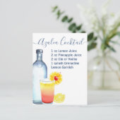 Cocktail Waterverf Ontvang gemengde Drinken Azalea Briefkaart (Staand voorkant)