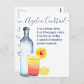 Cocktail Waterverf Ontvang gemengde Drinken Azalea Briefkaart (Voorkant / Achterkant)