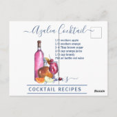 Cocktail Waterverf Ontvang gemengde Drinken Azalea Briefkaart (Achterkant)