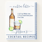 Cocktail Waterverf Ontvang gemengde Drinken Rum Notitieboek (Achterkant)