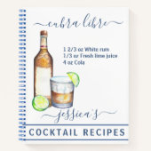 Cocktail Waterverf Ontvang gemengde Drinken Rum Notitieboek (Voorkant)