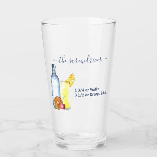 Cocktail Waterverf Ontvang gemengde Drinken wodka Glas (Voorkant)