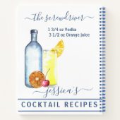 Cocktail Waterverf Ontvang gemengde Drinken wodka Notitieboek (Achterkant)