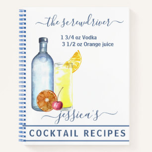Cocktail Waterverf Ontvang gemengde Drinken wodka Notitieboek