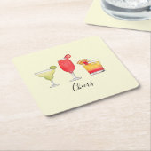 Cocktail waterverf Papier Onderzetter (Schuin)