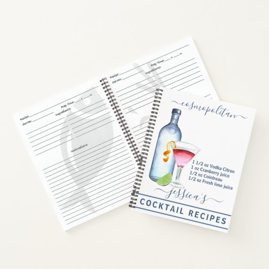 Cocktail Waterverf Recept Drink wodka Notitieboek (Binnen)
