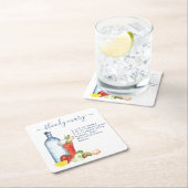 Cocktail Waterverf Recept Gemengde Drink Bloody Ma Kartonnen Onderzetters (Insitu)