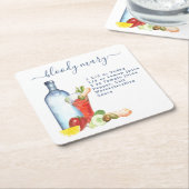 Cocktail Waterverf Recept Gemengde Drink Bloody Ma Kartonnen Onderzetters (Schuin)