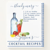 Cocktail Waterverf Recept Gemengde Drink Bloody Ma Notitieboek (Achterkant)