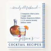 Cocktail Waterverf Recept Gemengde Drinken Brandy Notitieboek (Achterkant)