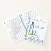 Cocktail Waterverf Recept Gemengde Drinken Gin Notitieboek (Binnen)