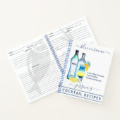 Cocktail Waterverf Recept Gemengde Drinken Notitieboek (Binnen)