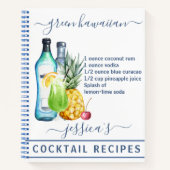 Cocktail Waterverf Recept Gemengde Drinken op maat Notitieboek (Voorkant)