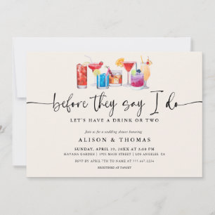 Cocktail Wedding Shower   Engagement Party Kaart