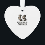 Cocktail Weenies Funny Dachshund Wiener Dog Ornament<br><div class="desc">Cocktail Weenies Funny Dachshund Wiener Dog</div>