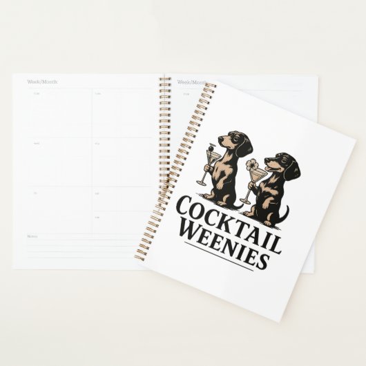 Cocktail Weenies Grappige Dachshund Saushond Planner (Display)