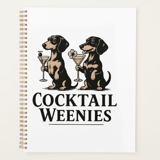 Cocktail Weenies Grappige Dachshund Saushond Planner (Voorkant)