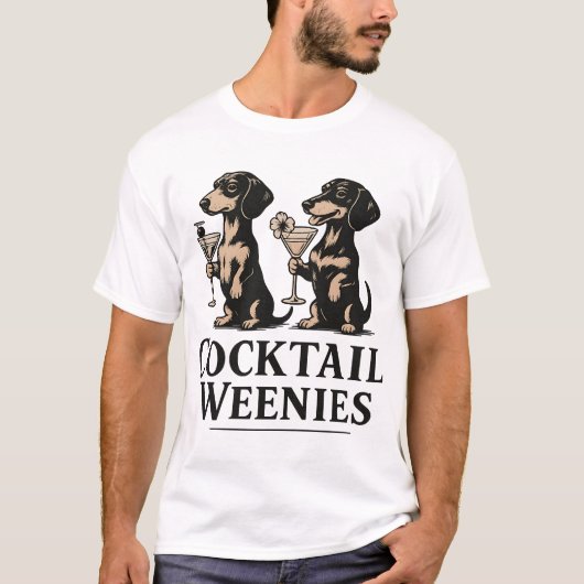 Cocktail Weenies Grappige Dackel Sausijs Hond T-shirt (Voorkant)