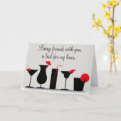 Cocktail Wijn Drinken Gefeliciteerd Verjaardag Gra Kaart (Gele Bloem)