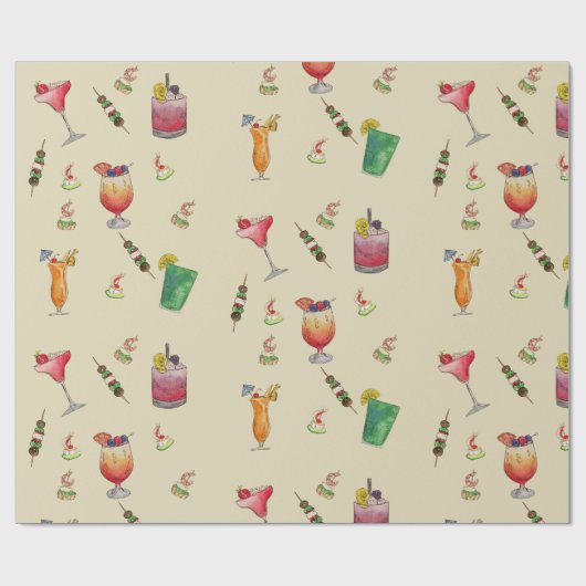 Cocktail Wrapping Paper Cadeaupapier (Vlak)