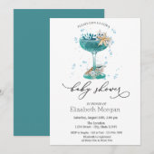 Cocktail, Zee ster, zeehondenBaby shower Kaart (Voorkant / Achterkant)