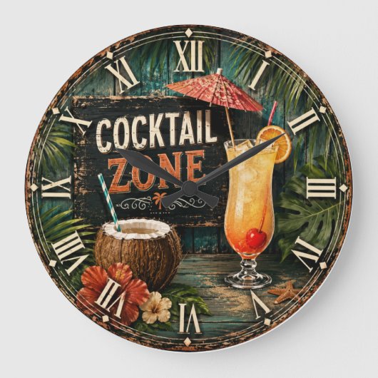 Cocktail Zone Tropical Grote Klok (Voorkant)