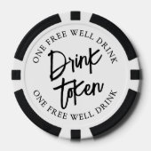 Cocktail zwart wit bruiloft Drink Poker Chips (Voorkant)