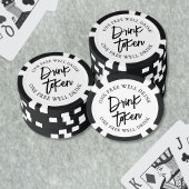 Cocktail zwart wit bruiloft Drink Poker Chips