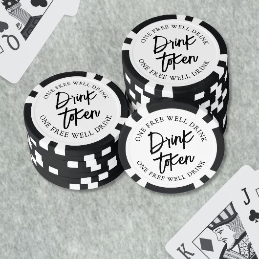 Cocktail Zwart Wit Huwelijksdrankje Poker Chips