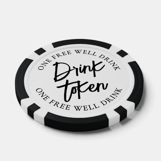 Cocktail Zwart Witte Bruiloft Drank Poker Chips (Enkel)