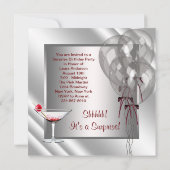 Cocktailballonnen Red Surprise verjaardagsfeestje Kaart (Achterkant)