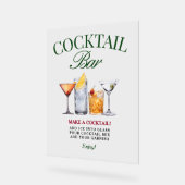 Cocktailbar Groen & Rood Classy Acryl Bord (Hoek)