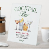 Cocktailbar Groen & Rood Classy Reclamebord Met Voetstuk (Insitu)