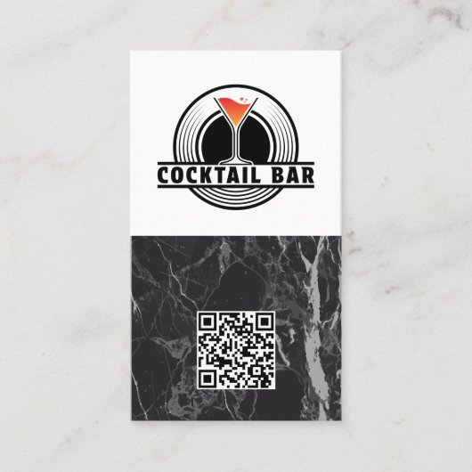 Cocktailbar Logo Grafisch | QR Code Visitekaartje (Voorkant)