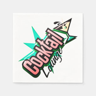 Cocktailbar martini retro vintage drankbar servet