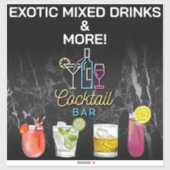 Cocktailbar Neon Lichtreclame Sticker (Vel)