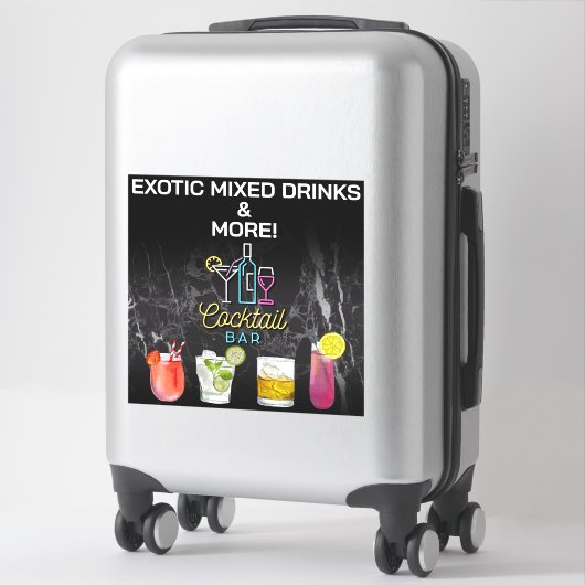 Cocktailbar Neon Lichtreclame Sticker (Koffer)