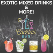 Cocktailbar Neon Lichtreclame Sticker (Voorkant)