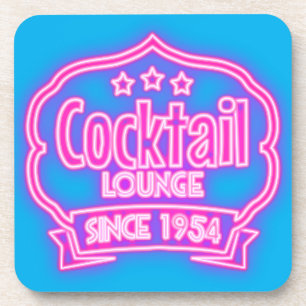Cocktailbar retro vintage neonbord drankbar bier onderzetter