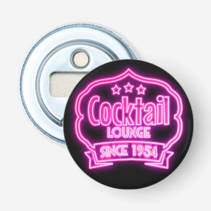 Cocktailbar retro vintage neonbord drankbar button flesopener