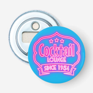 Cocktailbar vintage neon uithangbord drankbar button flesopener