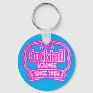 Cocktailbar vintage neon uithangbord drankbar sleutelhanger