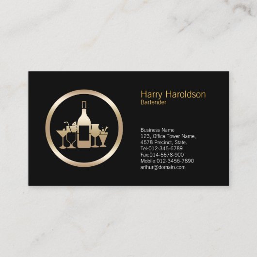 Cocktailbril Icon Bartender Visitekaartje (Voorkant)