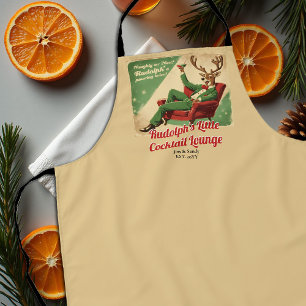 Cocktailfeest Vintage Grappig Retro Kerstfeest Schort