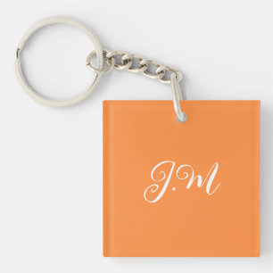 Cocktailfeestje Oranje effen kleur monogram initia Sleutelhanger